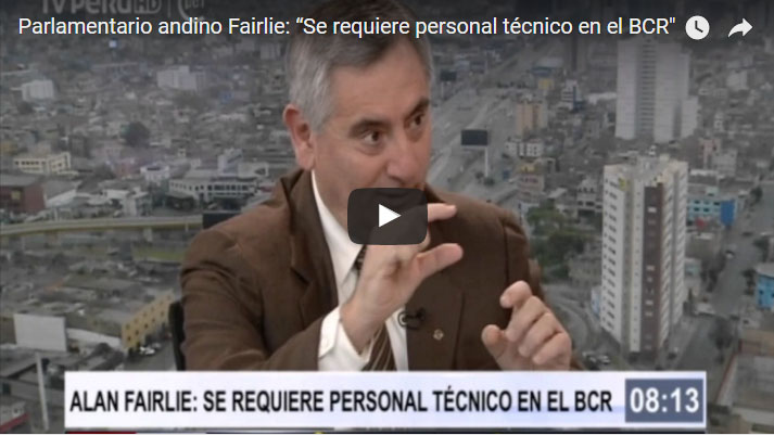 Parlamentario andino Fairlie: “Se requiere personal técnico en el BCR”