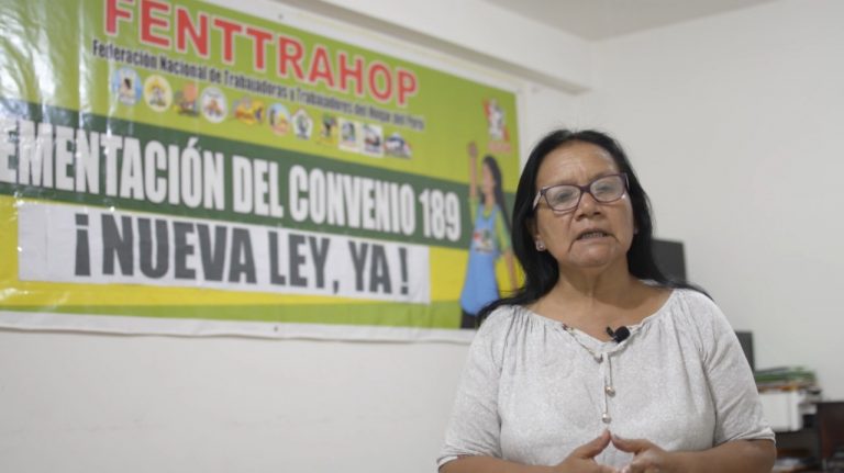 Leddy Mozombite Linares, Secretaria General de la FENTTAHOP-CGTP